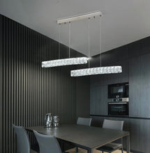 Load image into Gallery viewer, Pendant Crystal 2-Light LED Chandelier Silver 3 Color Lights
