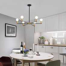 Load image into Gallery viewer, Ceiling Light 6 Heads E27 Metal Industrial Chandelier 54cm Black and Gold

