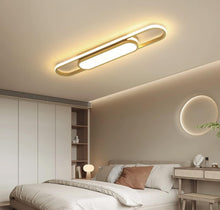 Load image into Gallery viewer, Ceiling Lights Modern LED Flush Mount Gold Acrylic Linear Chandelier 70cm
