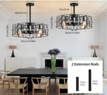Load image into Gallery viewer, Caged Ceiling Fan with Light, Black Ceiling Fans with Lights and Remote

