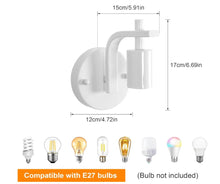 Load image into Gallery viewer, Wall Lights 2 Pack Vintage Indoor Walls Lighting Fixture White E27
