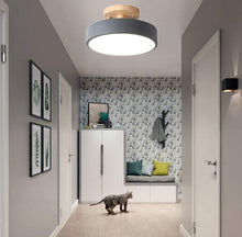 Load image into Gallery viewer, Iron Ceiling Lamp Ceiling Light LED Flush Gray/White Wood 18 cm Cool Light
