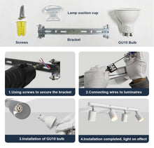 Load image into Gallery viewer, Ceiling Light 4 Way Rotatable White GU10 Ceiling Spotlight

