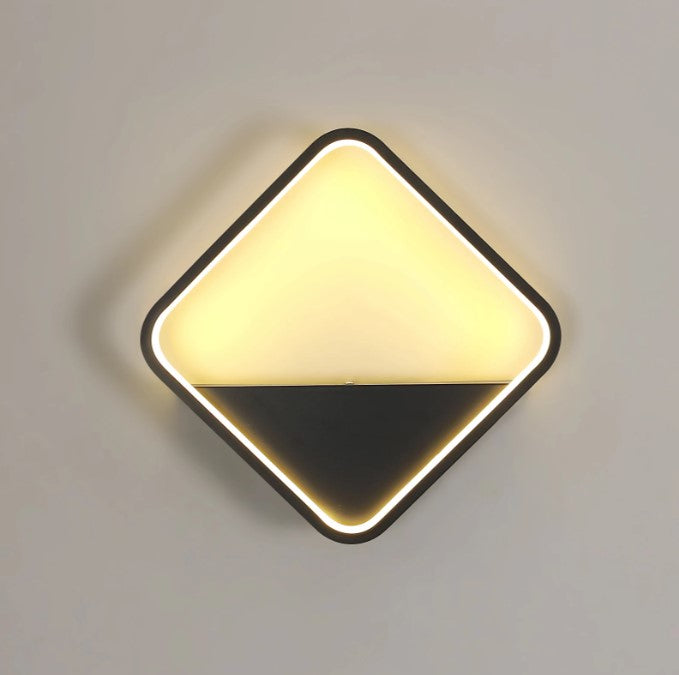 Square LED Wall Light 20W Warm White 25cm Black Aluminum