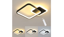 Load image into Gallery viewer, LED Ceiling Lamp Black Square 3 Color Lights Remote Control 45 cm
