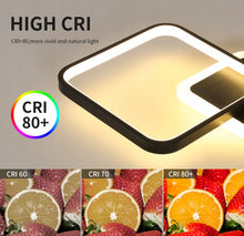 Load image into Gallery viewer, LED Ceiling Lamp Black Square 3 Color Lights Remote Control 45 cm
