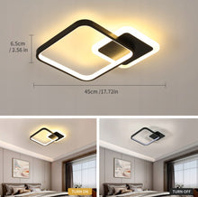 Load image into Gallery viewer, LED Ceiling Lamp Black Square 3 Color Lights Remote Control 45 cm
