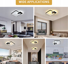Load image into Gallery viewer, LED Ceiling Lamp Black Square 3 Color Lights Remote Control 45 cm
