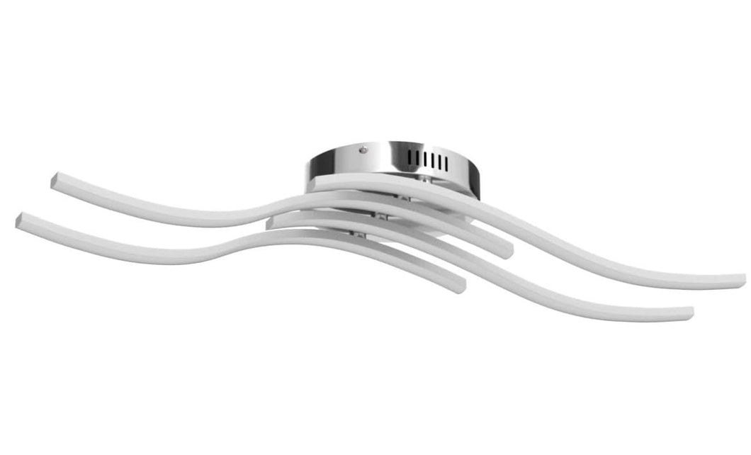 LED Ceiling Light Wave Shaped Integrated 24W 2000 Lumen Cool Light Modern Chandelier