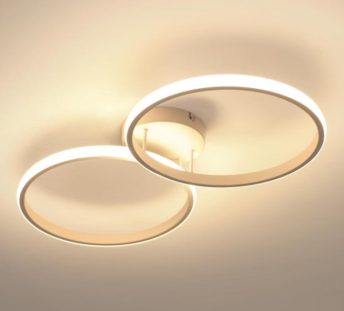 Round LED Aluminum Ceiling Light White Round Frame Warm Light 55 cm