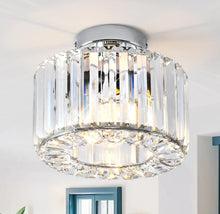 Load image into Gallery viewer, Modern Crystal Ceiling Light Semi Flush Light Silver E27
