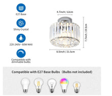 Load image into Gallery viewer, Modern Crystal Ceiling Light Semi Flush Light Silver E27
