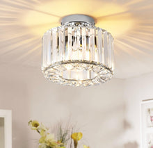 Load image into Gallery viewer, Modern Crystal Ceiling Light Semi Flush Light Silver E27
