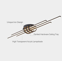 Load image into Gallery viewer, Modern Ceiling Lamp Black LED Long Strip Design Indoor Metal Light 3 Color Lights Flush Mounted
