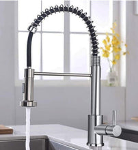 Load image into Gallery viewer, Kitchen Tap Chrome with Pull Out Spray Brass Flexible Kitchen Sink Mixer Tap Single Handle Single Hole 360° Swivel
