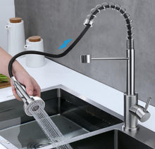 Load image into Gallery viewer, Kitchen Tap Chrome with Pull Out Spray Brass Flexible Kitchen Sink Mixer Tap Single Handle Single Hole 360° Swivel
