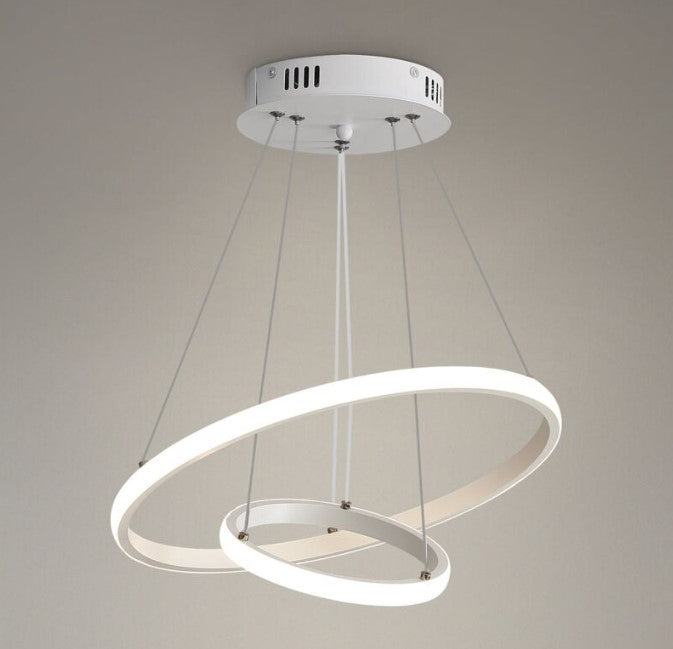 LED Pendant Light Modern Circular White LED Ceiling Lamp Indoor Lighting Warm White 40+20cm