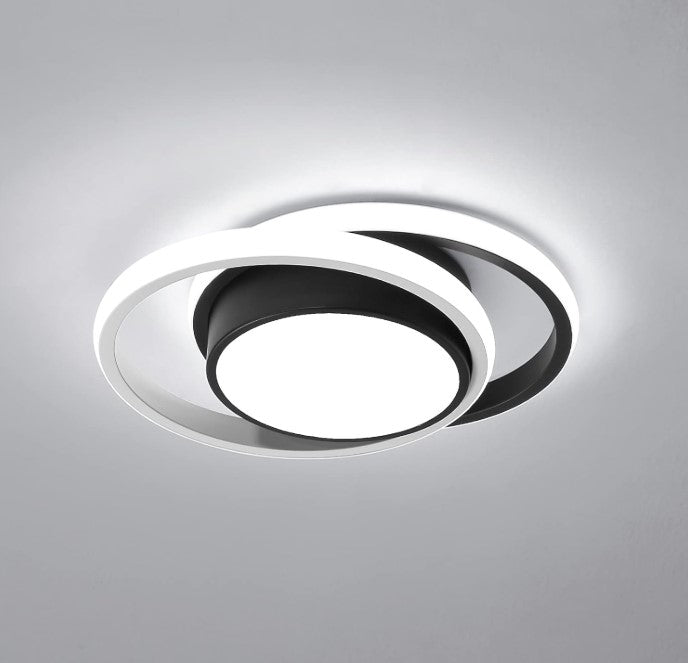 LED Ceiling Light White and Black Round Modern 32W, 2350LM Cold White Light