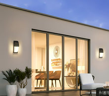 Load image into Gallery viewer, Outdoor Black Wall Light Waterproof IP65 LED Warm Light 12W 58x12cm 2 Pack
