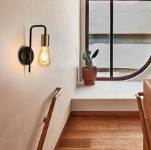 Load image into Gallery viewer, Indoor Wall Light E27 2 Pack Black/Gold U-Shaped Wall Lighting
