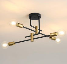 Load image into Gallery viewer, Ceiling Light Semi Flush Mount E27 4-Light Black and Gold/Black Modern Chandelier
