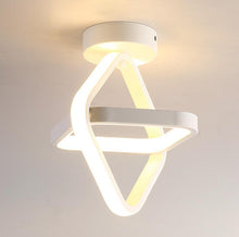 Load image into Gallery viewer, Square White Ceiling Lamp LED Linear Ceiling Lamp Warm White Semi-Flush Mount
