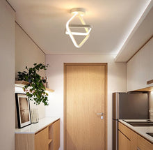 Load image into Gallery viewer, Square White Ceiling Lamp LED Linear Ceiling Lamp Warm White Semi-Flush Mount

