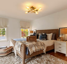 Load image into Gallery viewer, Gold Ceiling Light Fixture 4-Light Industrial Ceiling Light E27 Modern 28 cm
