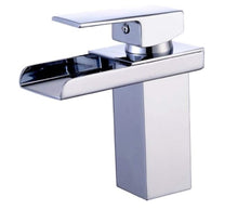 Load image into Gallery viewer, Waterfall Faucet Chrome/Black Basin Tap Single Handle Brass Tap Cold Hot Water Function
