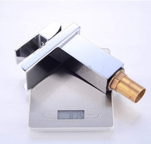 Load image into Gallery viewer, Waterfall Faucet Chrome/Black Basin Tap Single Handle Brass Tap Cold Hot Water Function
