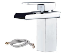 Load image into Gallery viewer, Waterfall Faucet Chrome/Black Basin Tap Single Handle Brass Tap Cold Hot Water Function
