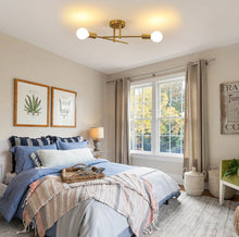 Load image into Gallery viewer, Ceiling Lamp Gold E27 Iron 2 Lights Industrial Chandelier Lamp
