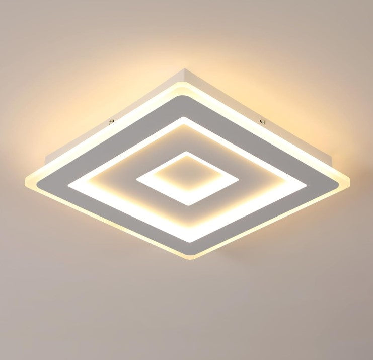 LED Ceiling Light White Square Modern Acrylic LED Ceiling Light 40cm Warm White