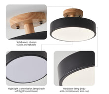 Load image into Gallery viewer, LED Ceiling Lamp Modern Wood Semi-Flush Mount Ceiling Light 18cm Cool Light
