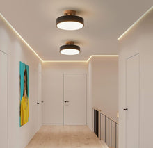 Load image into Gallery viewer, LED Ceiling Lamp Modern Wood Semi-Flush Mount Ceiling Light 18cm Cool Light
