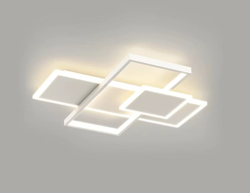 LED Ceiling Light Modern with Remote Control Acrylic Black/White 42 cm Rectangular Light
