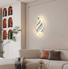 Load image into Gallery viewer, LED Wall Lamp Silver Warm White 34x15cm Spiral LED Wall Sconce
