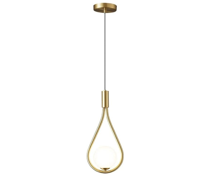 Pendant Light 1-Light Gold with Glass Globe Shade Single Head Adjustable Hanging Light