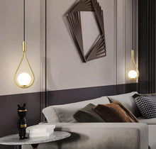 Load image into Gallery viewer, Pendant Light 1-Light Gold with Glass Globe Shade Single Head Adjustable Hanging Light
