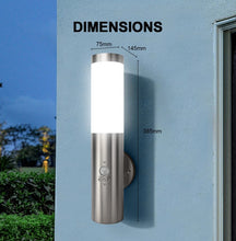 Load image into Gallery viewer, Silver Wall Light Outdoor Motion Sensor E27 Bulb Base Lamp for Garden
