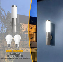 Load image into Gallery viewer, Silver Wall Light Outdoor Motion Sensor E27 Bulb Base Lamp for Garden
