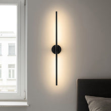 Load image into Gallery viewer, Modern LED Wall Light Vertical/Horizontal Minimalist Lamp Black Wall Sconce 80/100cm 3 Color Lights
