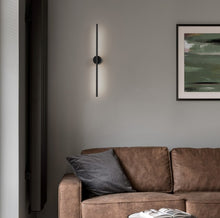 Load image into Gallery viewer, Modern LED Wall Light Vertical/Horizontal Minimalist Lamp Black Wall Sconce 80/100cm 3 Color Lights
