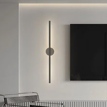 Load image into Gallery viewer, Modern LED Wall Light Vertical/Horizontal Minimalist Lamp Black Wall Sconce 80/100cm 3 Color Lights
