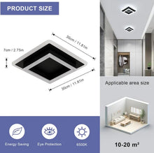 Load image into Gallery viewer, LED Ceiling Light Matte Black Modern Square Cool White 6500K 30cm
