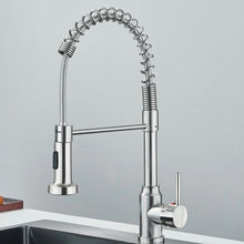 Load image into Gallery viewer, Kitchen Tap Brushed Nickel Sink Faucet Single Handle Single Hole Pull Down Mixer Tap
