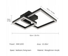 Load image into Gallery viewer, LED Ceiling Lamp Chandelier Black Square Modern 52cm
