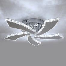 Load image into Gallery viewer, Crystal LED Ceiling Light Silver Modern Flower Design Cool White Light 55cm
