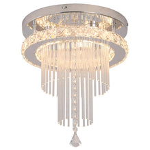 Load image into Gallery viewer, LED Crystal Chandelier Ceiling Light Silver Pendant Light 3 Color Lights 30cm
