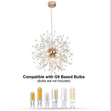 Load image into Gallery viewer, Modern Chandelier Fireworks Pendant Light Crystal Ceiling Light G9 Bulb 50cm Gold
